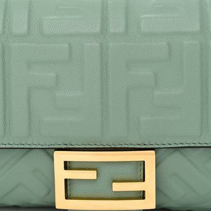 Fendi Nappa FF 1974 Embossed Baguette Menta 8 of 10