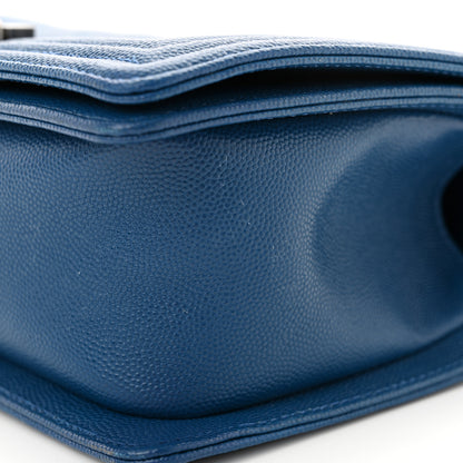 Chanel Caviar Quilted Medium Boy Flap Blue 13 of 14