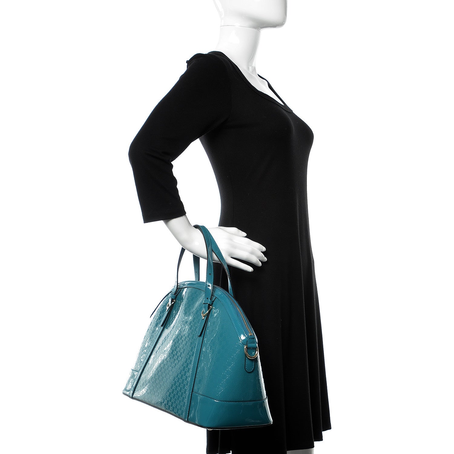 Gucci Patent Microguccissima Medium Nice Top Handle Dome Bag Deep Cobalt 2 of 9