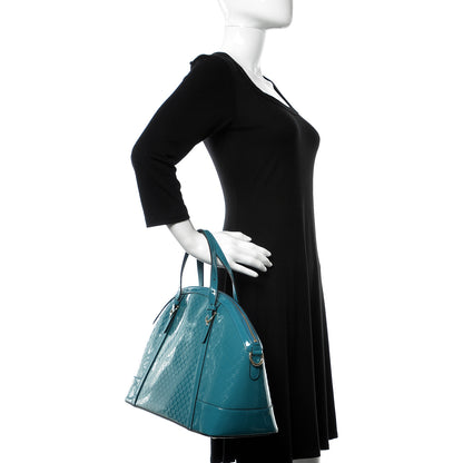 Gucci Patent Microguccissima Medium Nice Top Handle Dome Bag Deep Cobalt 2 of 9