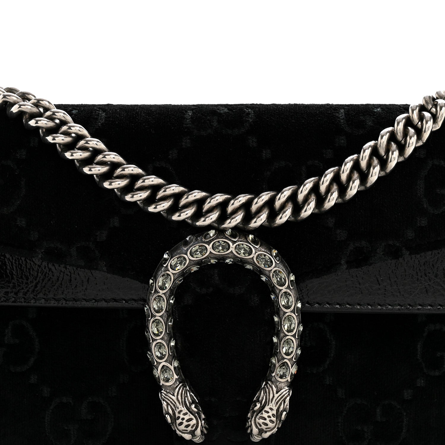 Gucci Velvet Skipper Crystal GG Monogram Small Dionysus Shoulder