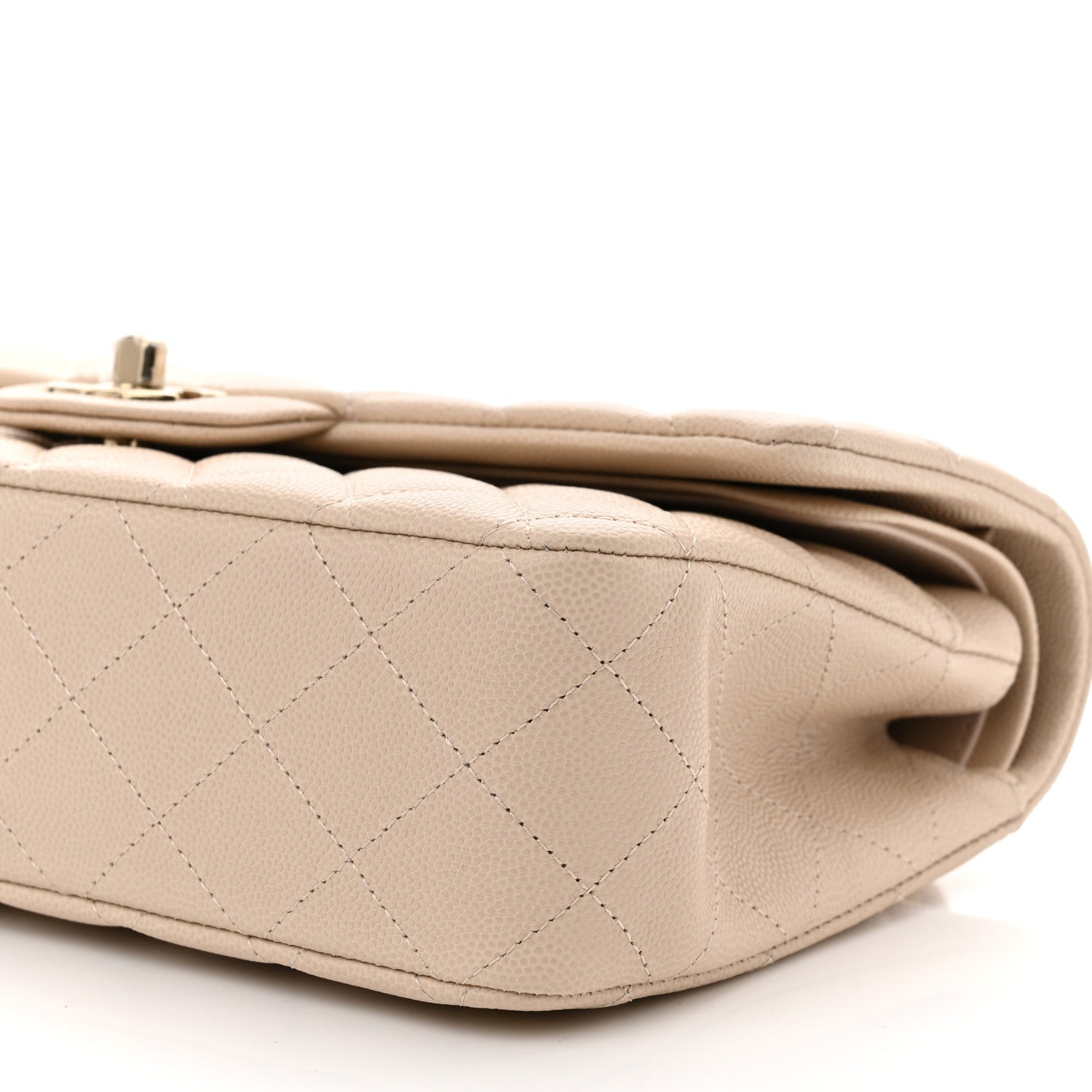 Chanel Caviar Quilted Medium Double Flap Light Beige 10 of 11