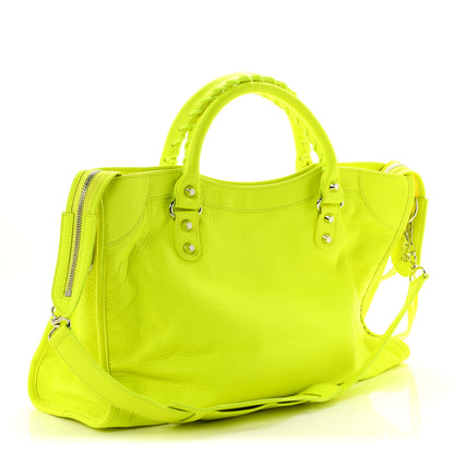 Balenciaga Agneau Classic Silver Hardware City Jaune Fluo 4 of 11