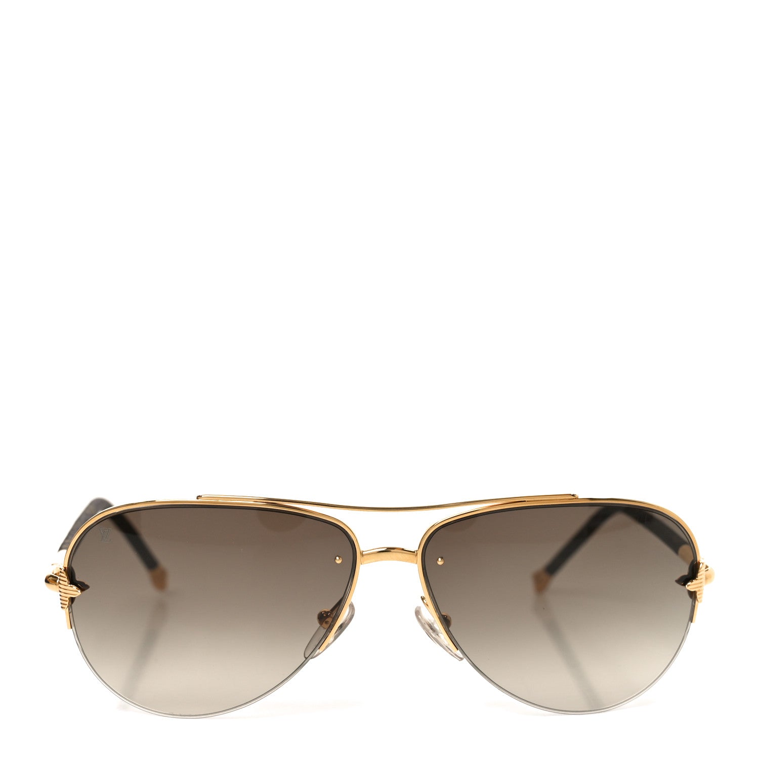Louis Vuitton Monogram Petite Viola Pilote Aviator Sunglasses Z0571U Brown 2 of 7