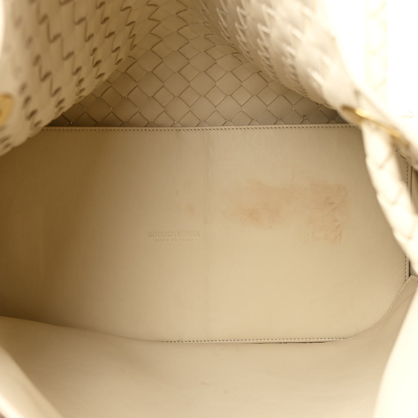 Nappa Intrecciato Large Andiamo Shoulder Bag Sea Salt
