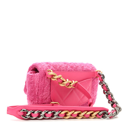 Chanel Tweed Quilted Chanel 19 Waist Bag Pink 3 of 11