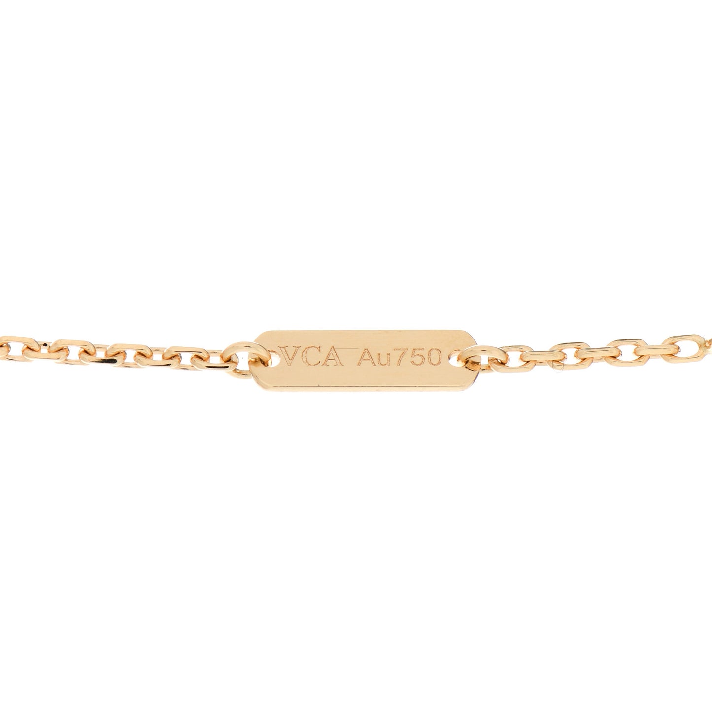 18K Yellow Gold Guilloche Vintage Alhambra Pendant Necklace