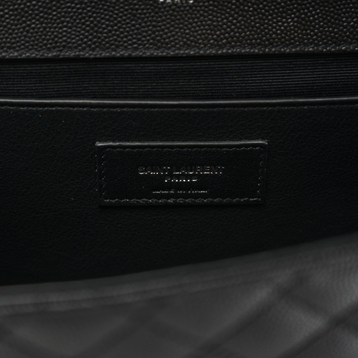 Grain De Poudre Textured Mixed Matelasse Triquilt Medium Monogram Satchel Black