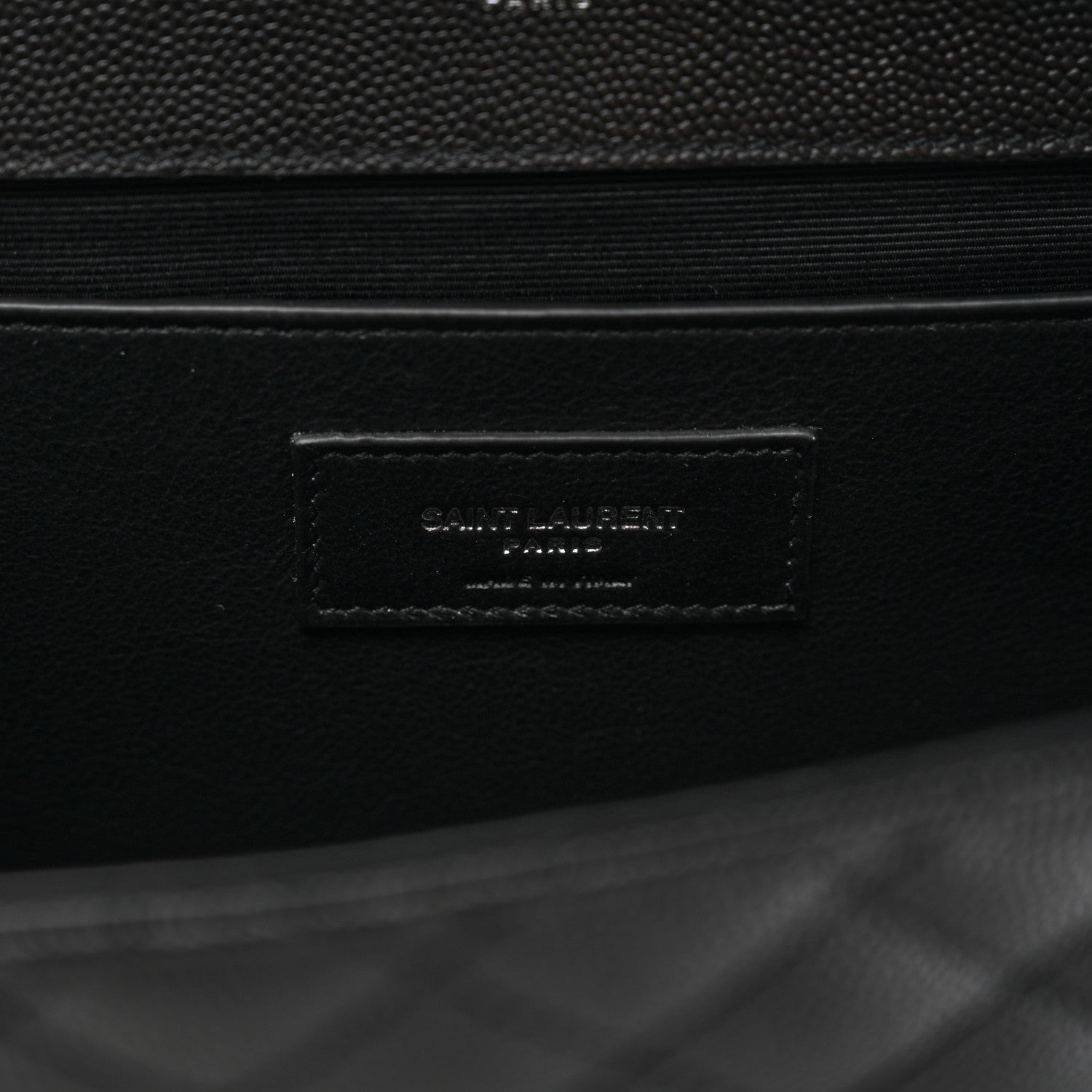 Saint Laurent Grain De Poudre Textured Mixed Matelasse Triquilt Medium Monogram Satchel Black 7 of 11
