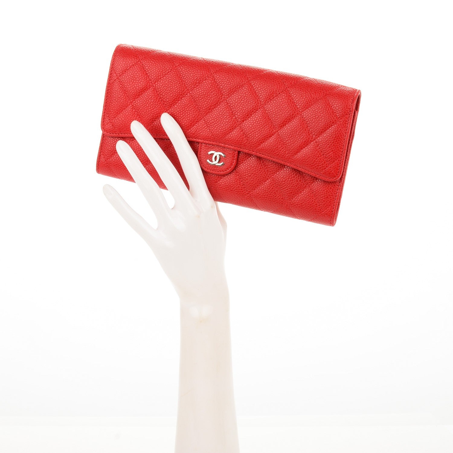 Chanel Caviar Quilted Travel Wallet Red 2 of 8