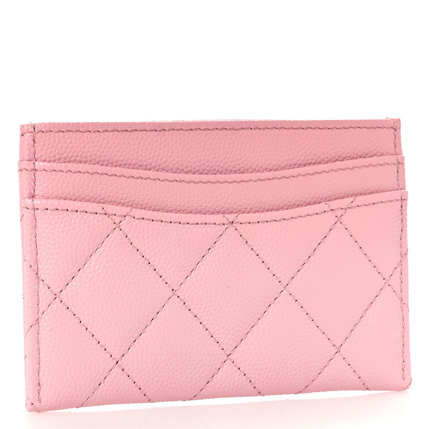 Caviar Quilted Card Holder Pink