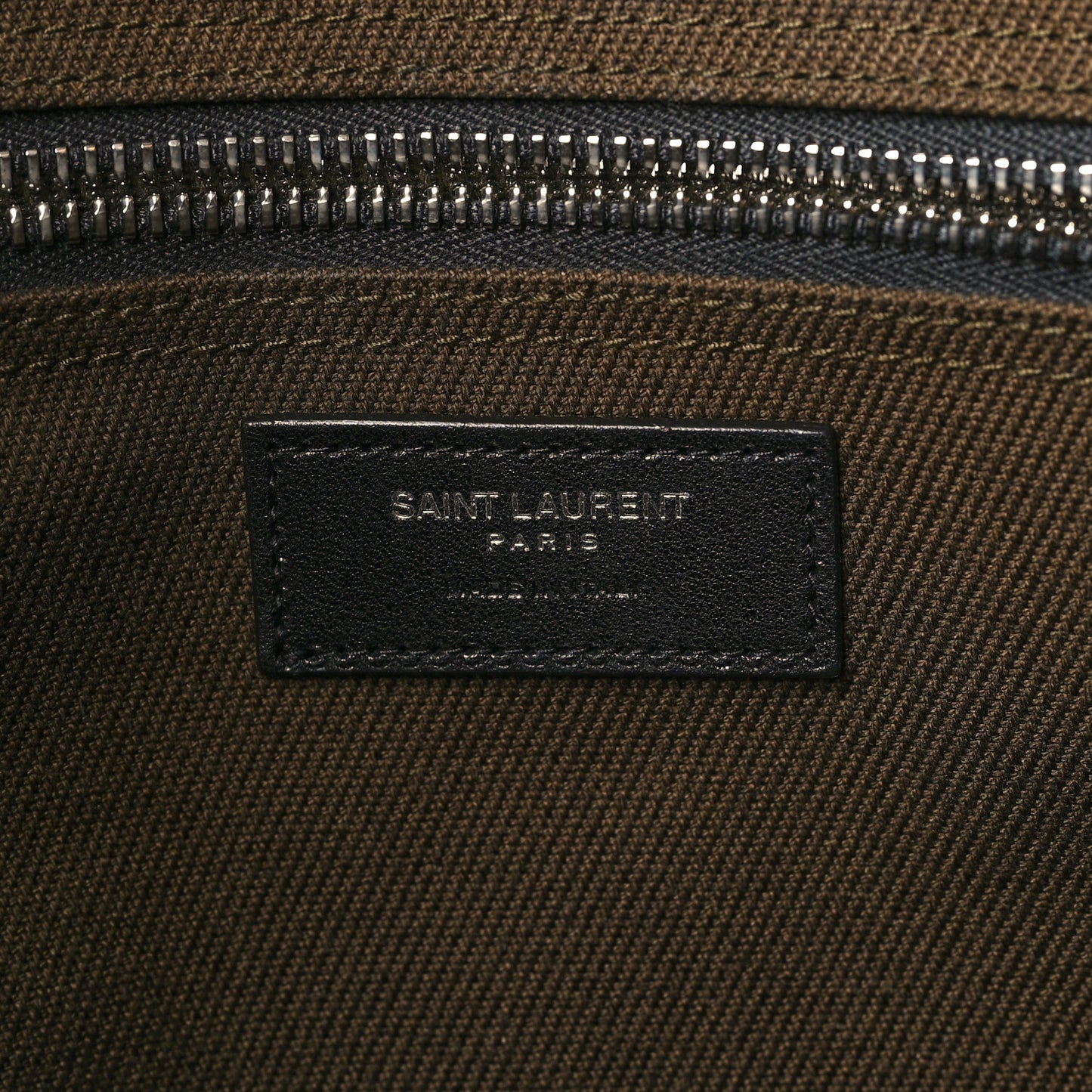 Linen Calfskin Rive Gauche Tote Khaki