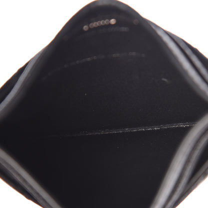Saint Laurent Grain De Poudre Matelasse Chevron Monogram Credit Card Case Black 5 of 10