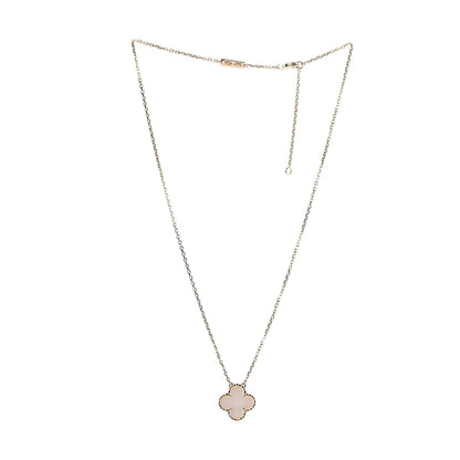 Van Cleef & Arpels 18K Yellow Gold Mother of Pearl Vintage Alhambra Pendant Necklace 3 of 6