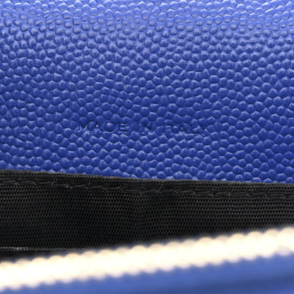 Saint Laurent Grain De Poudre Matelasse Chevron Monogram Envelope Chain Wallet Blue Majorelle 7 of 12