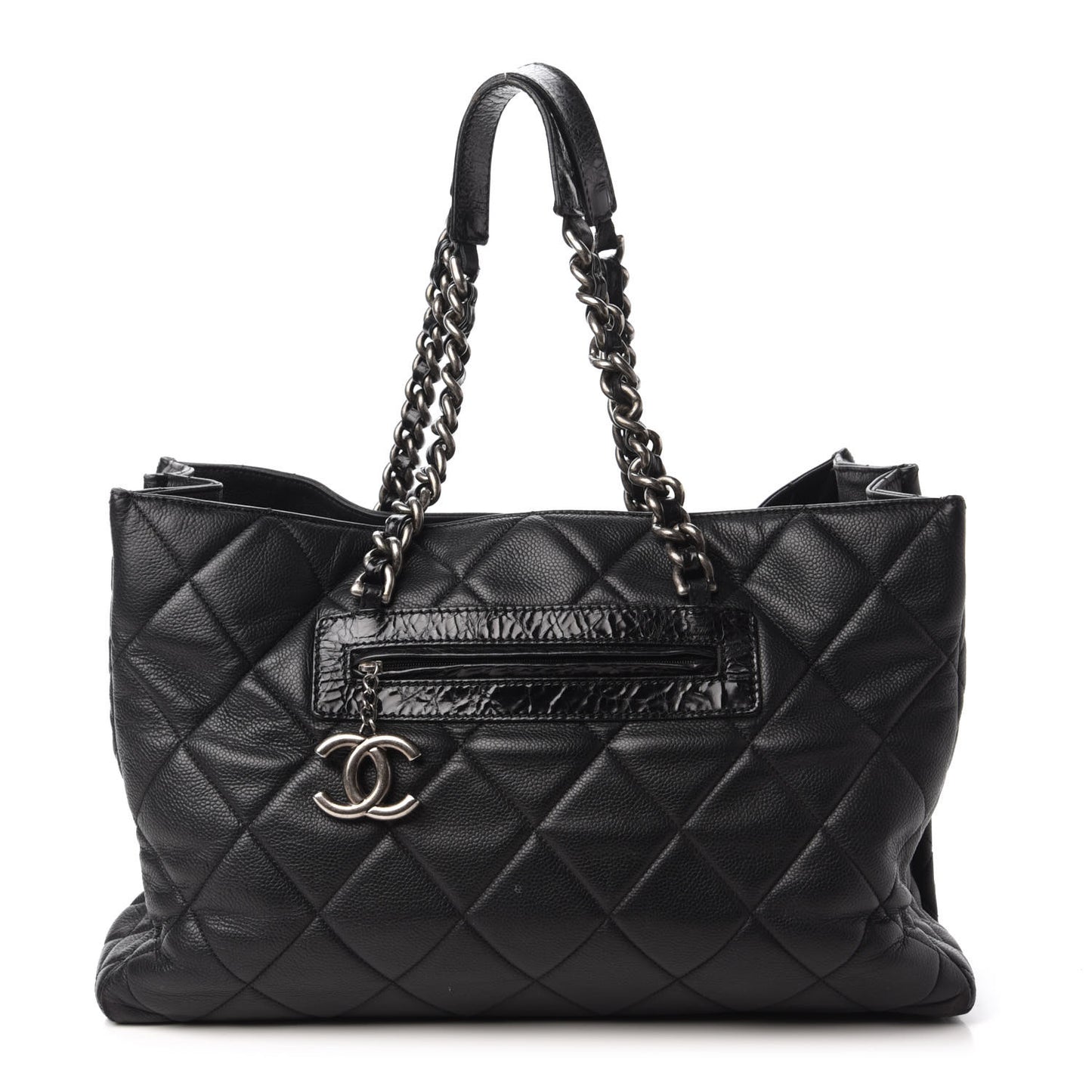 Caviar Quilted Coco Casual Tote Black