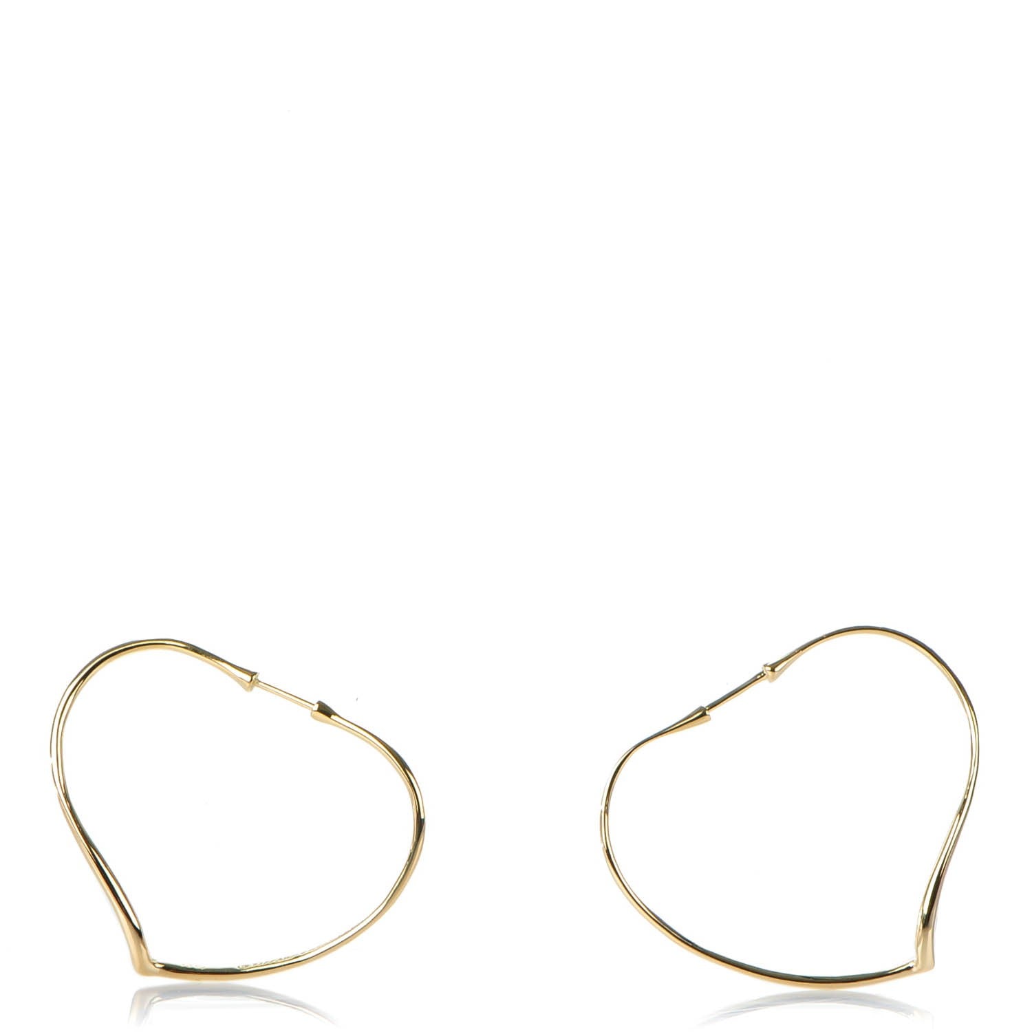Tiffany 18K Yellow Gold Medium Elsa Peretti Open Heart Hoop Earrings 1 of 6
