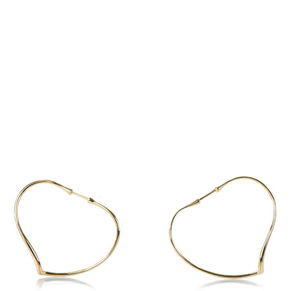 Tiffany 18K Yellow Gold Medium Elsa Peretti Open Heart Hoop Earrings 1 of 6