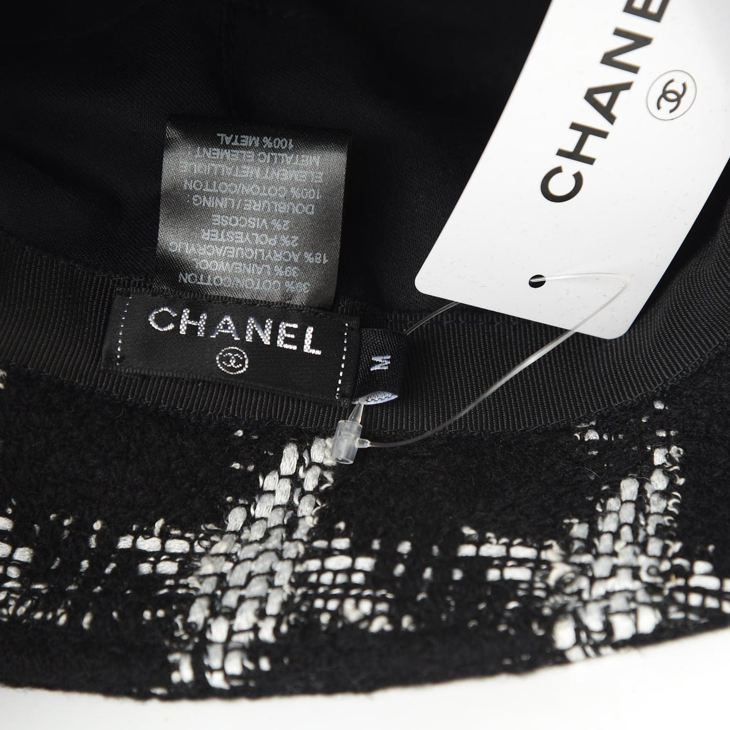 Tweed Bucket Hat M Black White