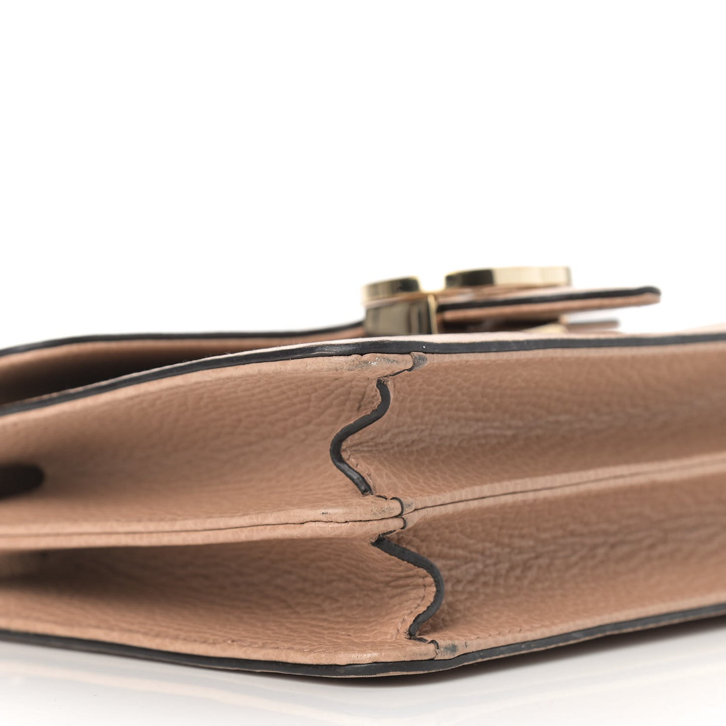 Dollar Calfskin Small Interlocking G Shoulder Bag Camelia