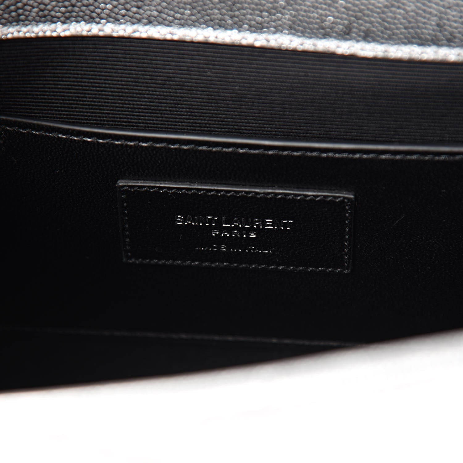 Saint Laurent Sheepskin Matelasse Chevron Monogram Medium College Bag Silver 6 of 9
