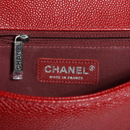 Chanel Caviar Quilted New Medium Boy Flap Dark Red 7 of 9