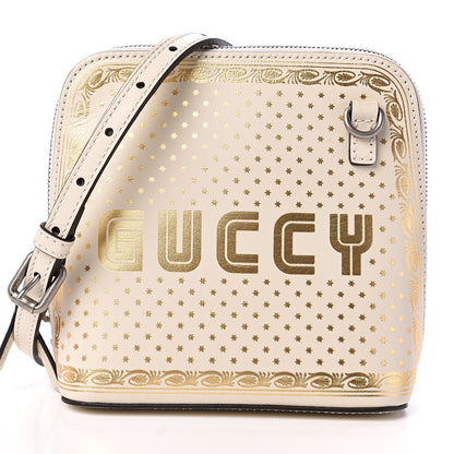 Gucci X SEGA Calfskin GUCCY Stars Mini Dome Shoulder Bag Mystic White Gold 9 of 9
