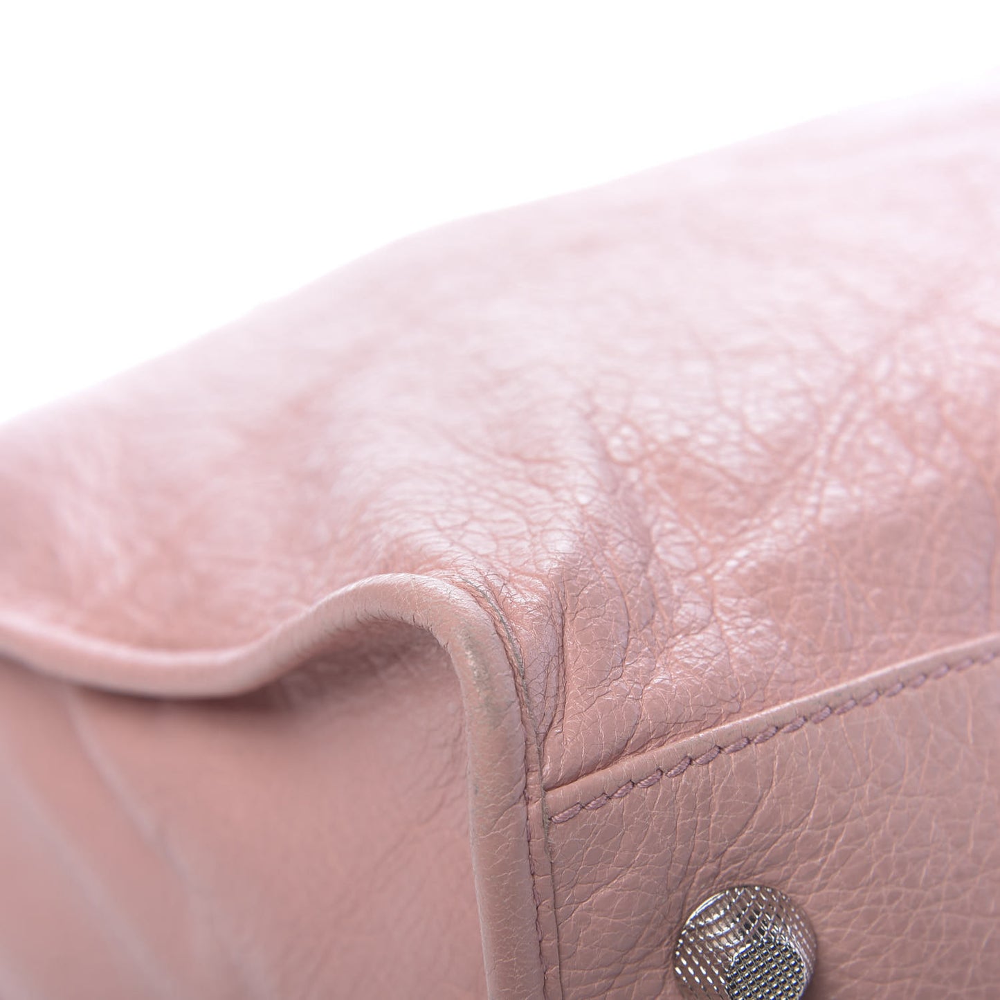 Agneau Giant 12 Silver Hardware Work Rose Peche