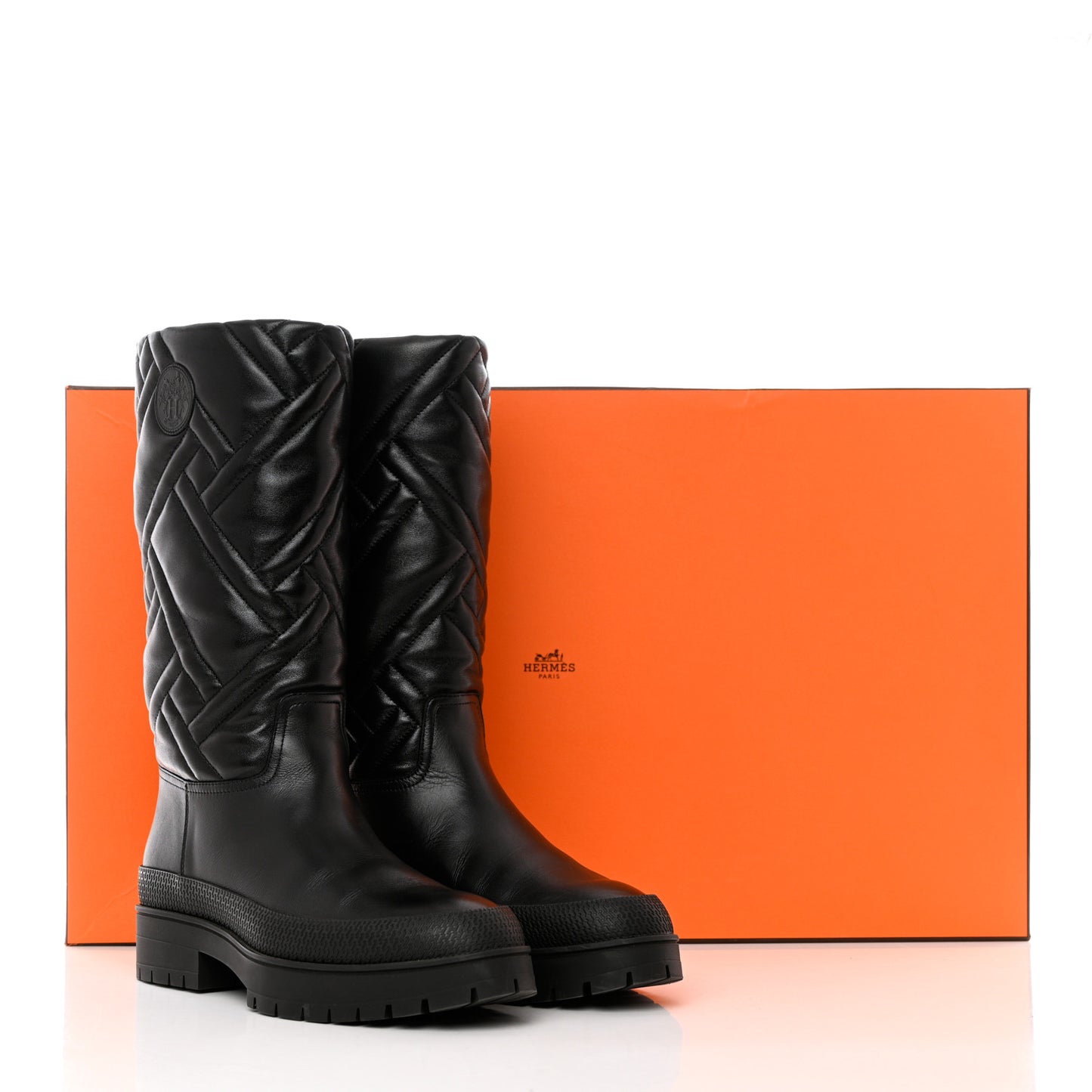 Goatskin Quilted Fuji Boots 37 Black