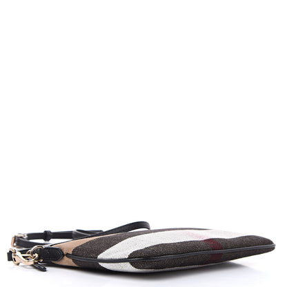 Burberry Mega Check Peyton Crossbody Clutch Bag Black 4 of 11