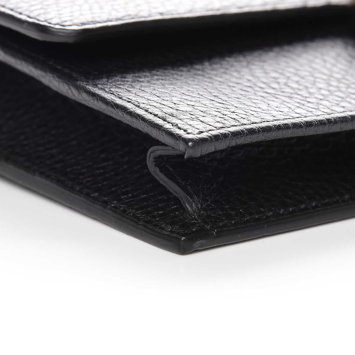 Dollar Calfskin Interlocking G Chain Wallet Black