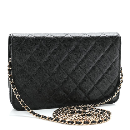 Chanel Caviar Quilted Golden Class Wallet On Chain WOC Black 3 of 11