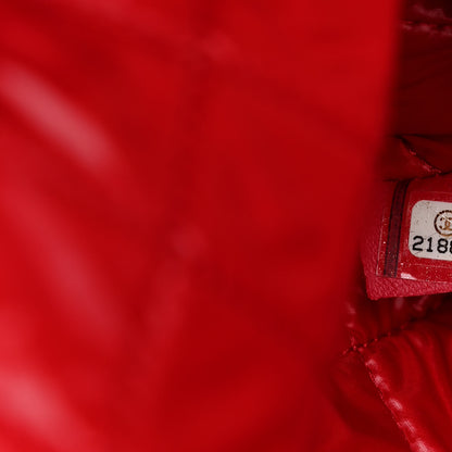 Chanel Lambskin Quilted Large Cosmetic Case Red 6 of 6