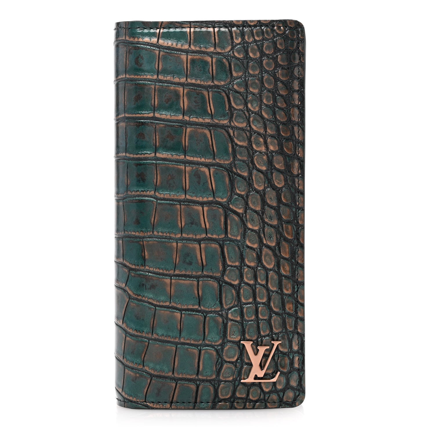Louis Vuitton Alligator Brazza Wallet Metallic Copper 1642082