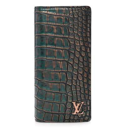Louis Vuitton Alligator Brazza Wallet Metallic Copper 1 of 9