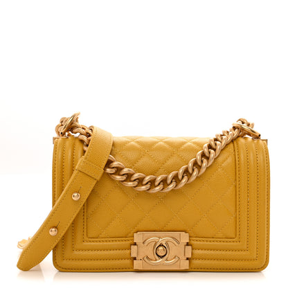 Chanel Lambskin Quilted Small Boy Flap Yellow 1 of 13