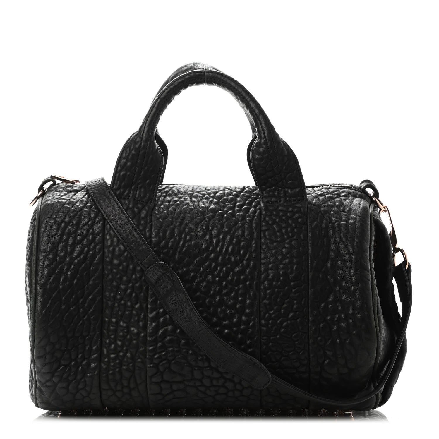 Alexander Wang Pebbled Lambskin Rocco Black Rose Gold Hardware 1 of 4