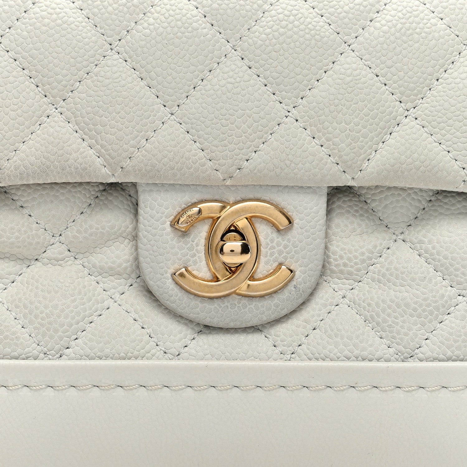 Chanel Iridescent Caviar Quilted Medium Globe Trotter Flap White 8 of 14