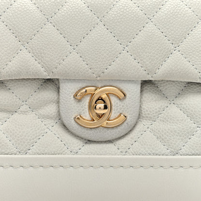 Chanel Iridescent Caviar Quilted Medium Globe Trotter Flap White 8 of 14