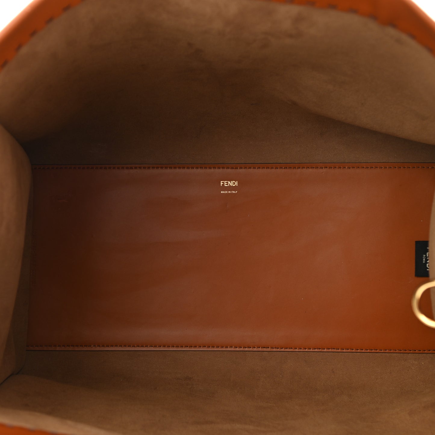 Vitello King Plexiglass Large Fendi Sunshine Shopper Tote Cuoio