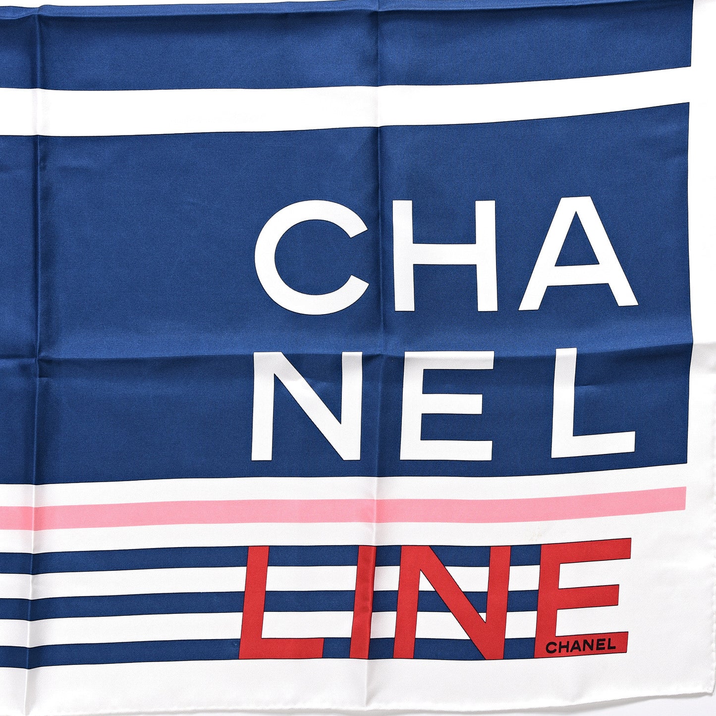 Silk Cruise Print CC Square Scarf Blue Red White