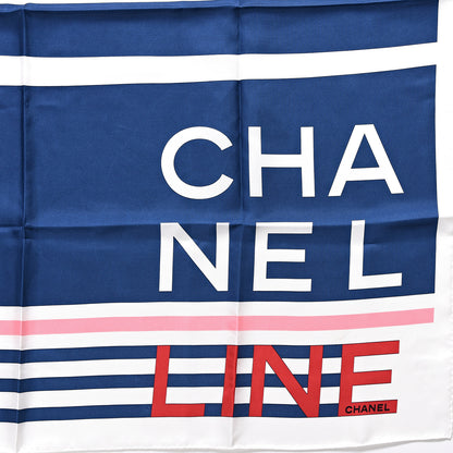 Chanel Silk Cruise Print CC Square Scarf Blue Red White 2 of 3