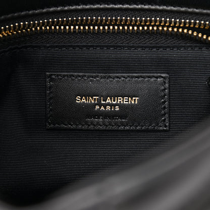 Saint Laurent Lambskin Quilted Toy Loulou Puffer Monogram Chain Satchel Black 6 of 9