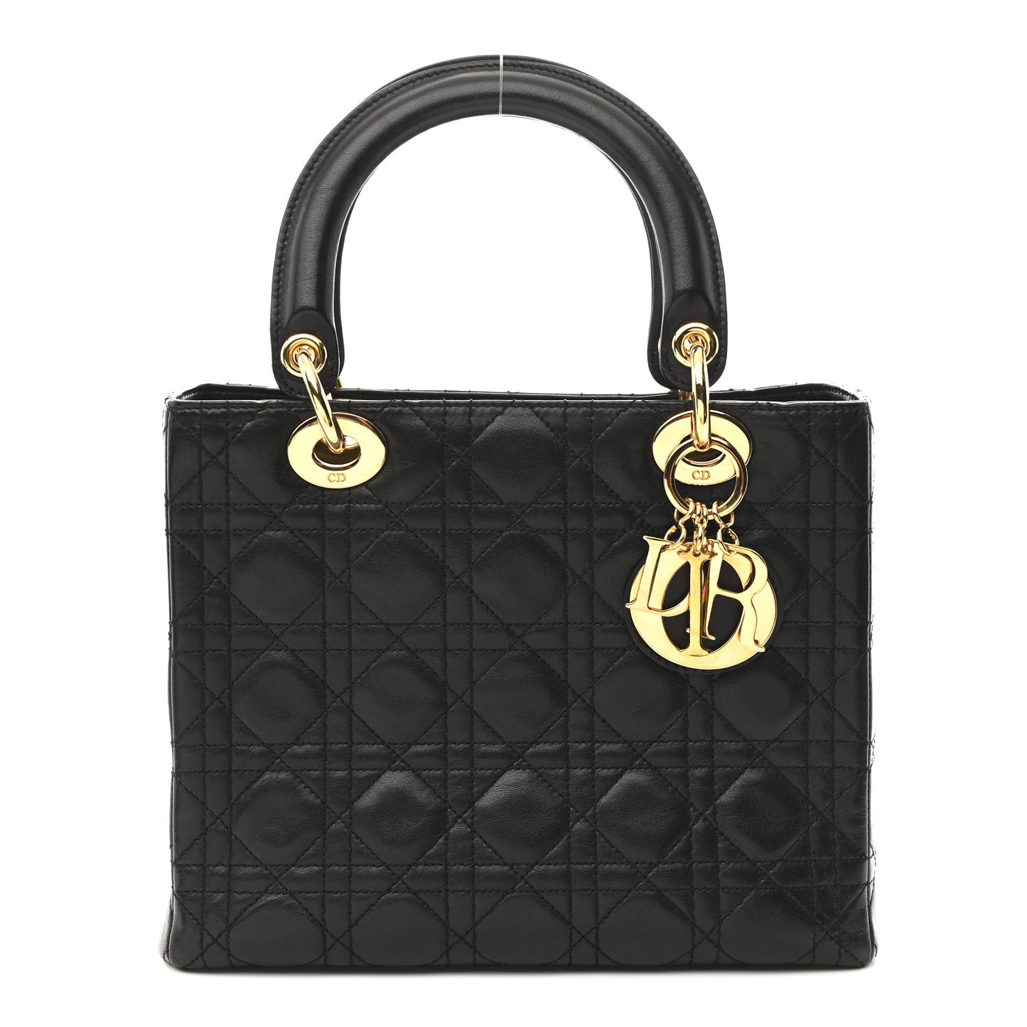 Lambskin Cannage Medium Lady Dior Black