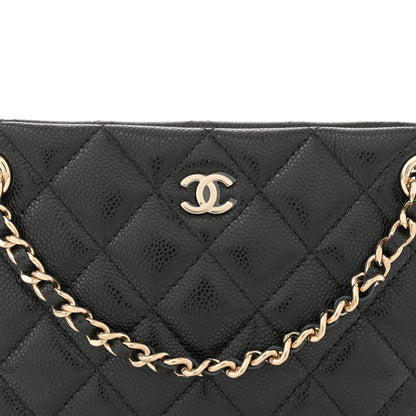Chanel Caviar Quilted Classic Clutch Tote With Chain Black 8 of 11