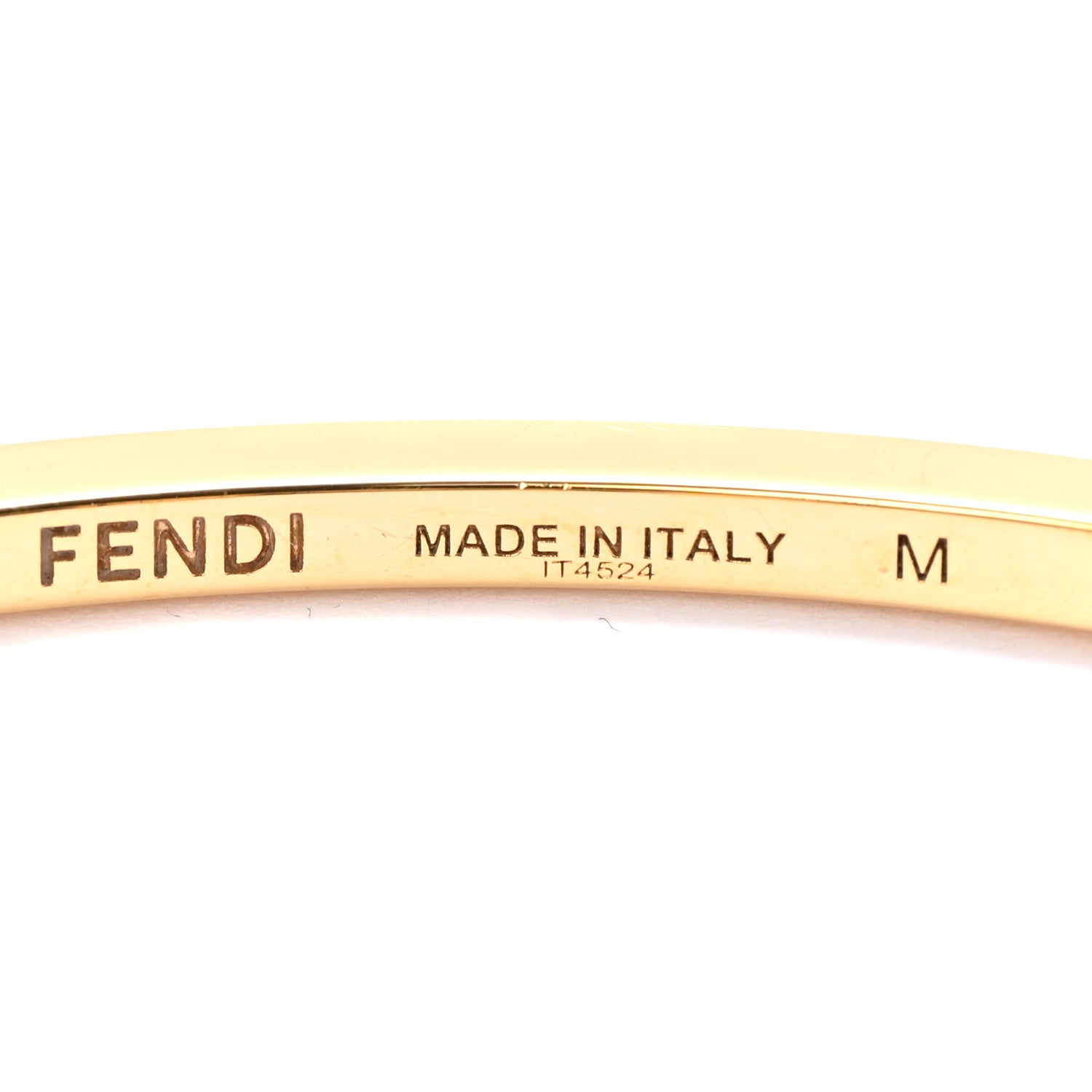 Fendi Metal Crystal O'Lock Bracelet M Gold 4 of 5