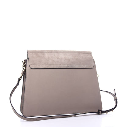 Chloe Calfskin Suede Medium Faye Shoulder Bag Motty Grey 3 of 10