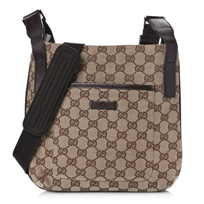 Gucci Monogram Flat Messenger Bag Dark Brown 1 of 13