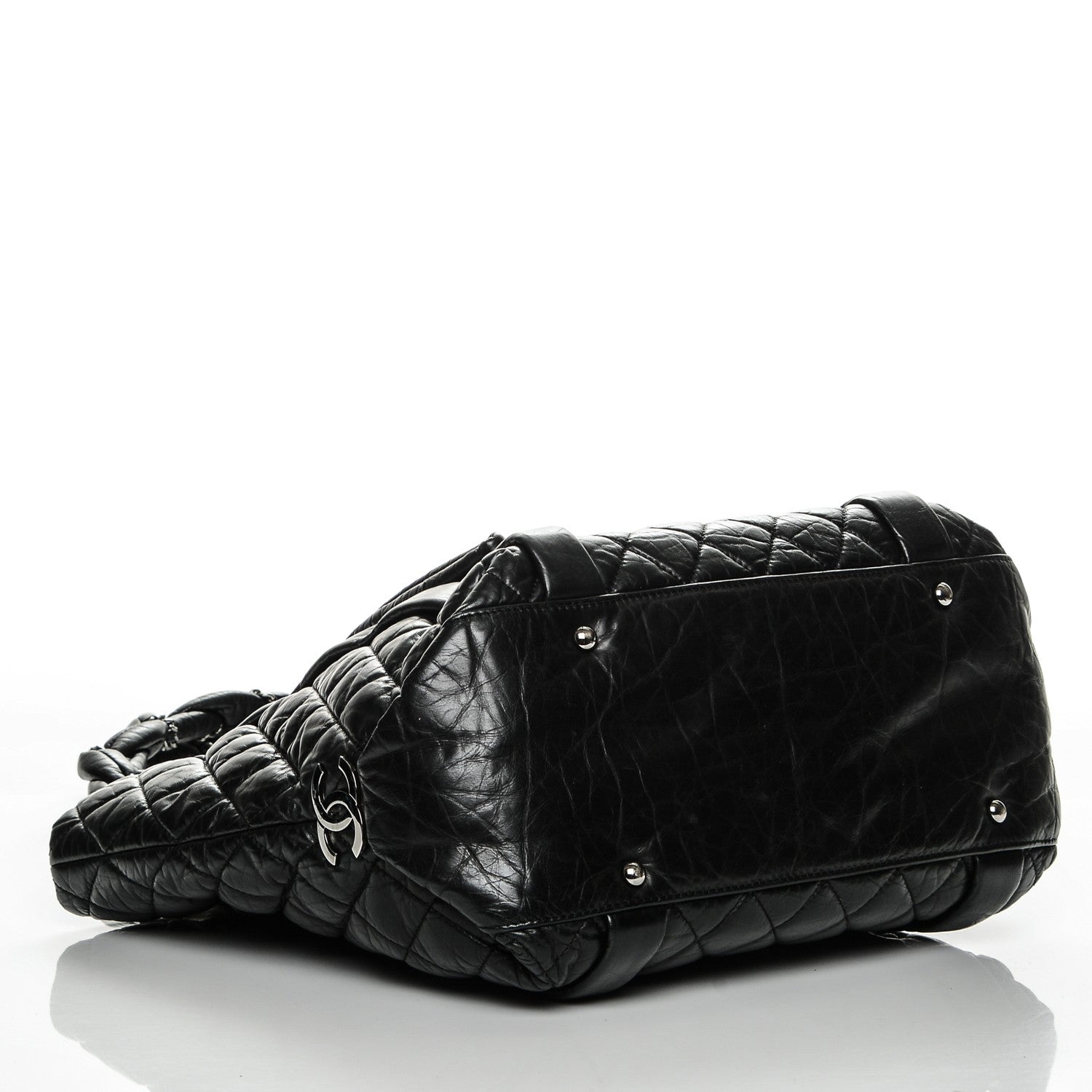 Chanel Distressed Lambskin Vintage Ligne Lady Braid Tote Black 4 of 7