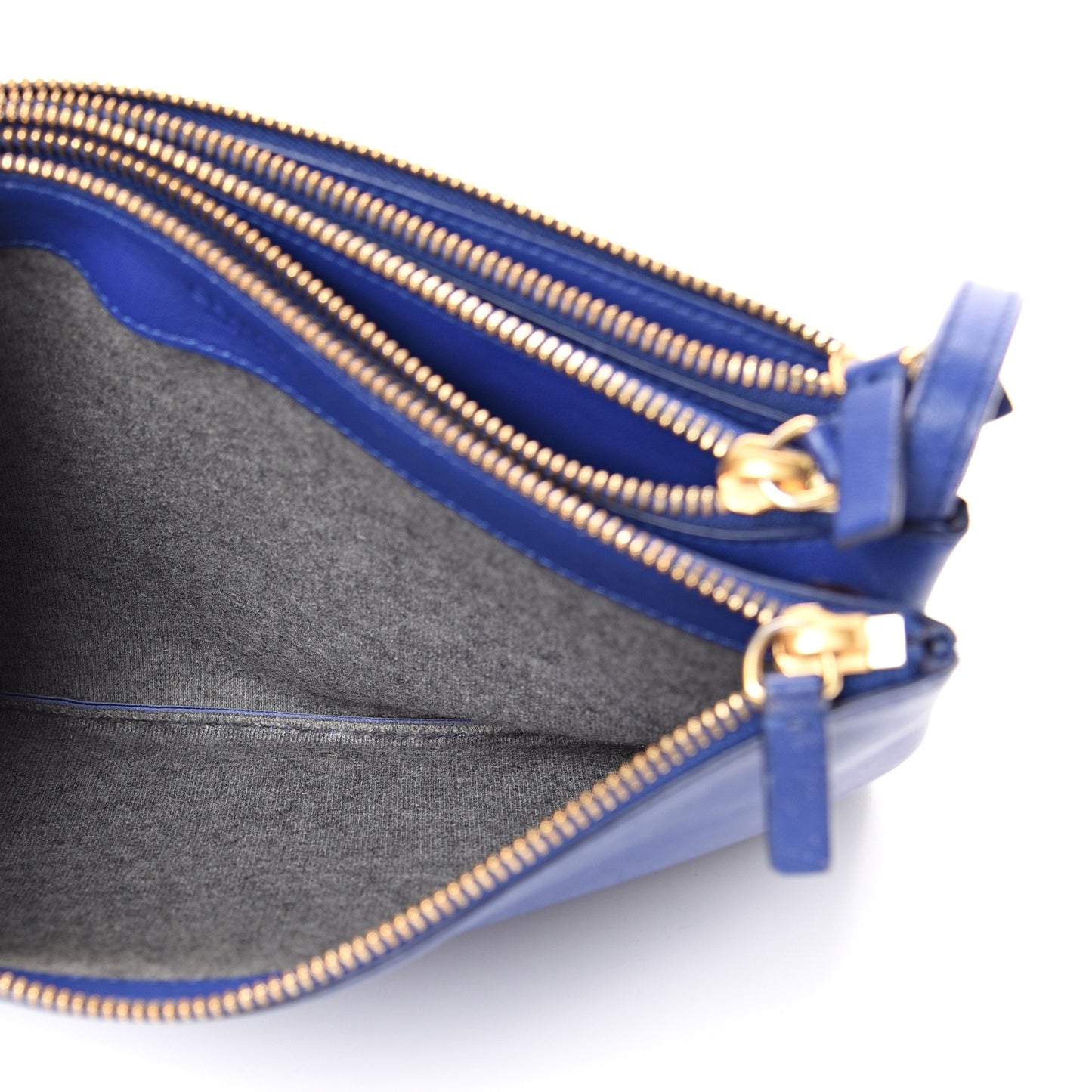 Lambskin Large Trio Crossbody Bag Indigo